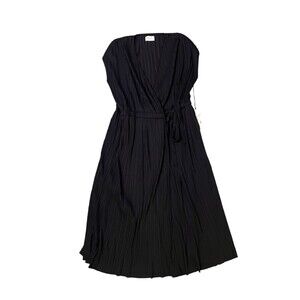 Paper‎ Label Mimi Pleated Wrap Grey Casual Dress Womens Sz XS